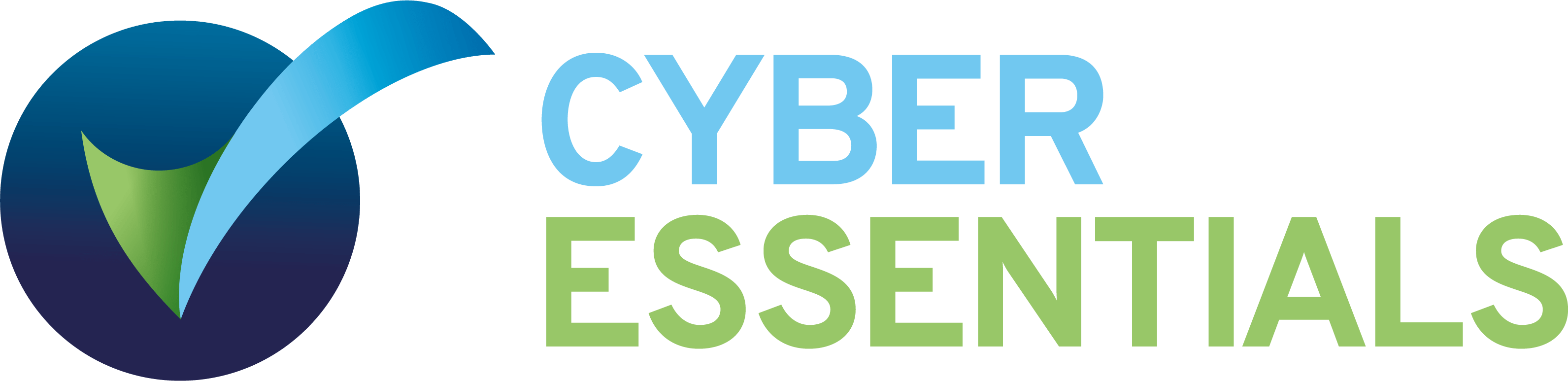 Blue and green cyber essentials logo